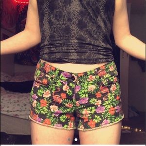 Flamingo jean shorts